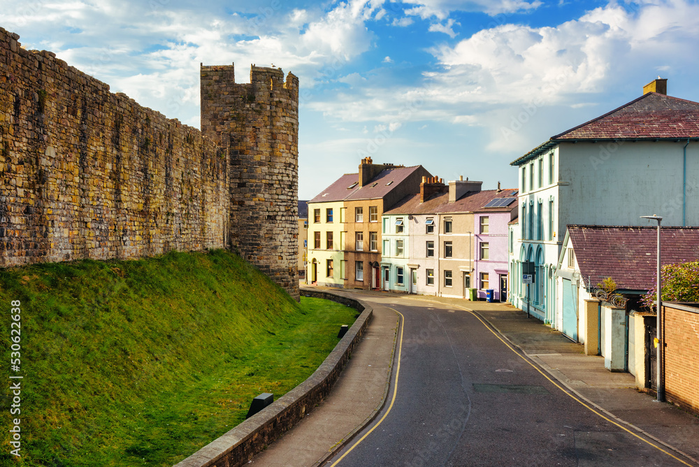 Historical walled town Caernarfon, Wales, United Kingdom
