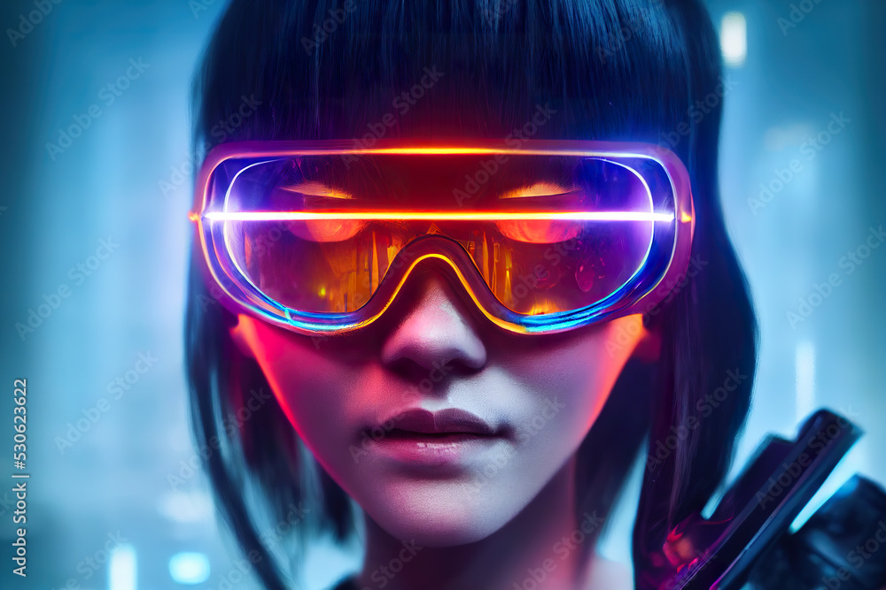 3D rendering futuristic girl cyberpunk. 3D rendering futuristic girl cyberpunk.