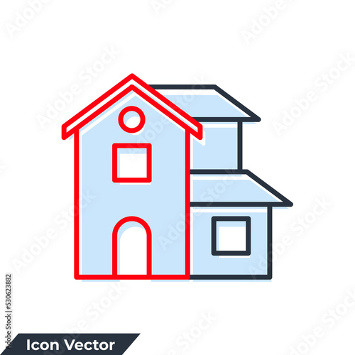 villa building icon logo vector illustration. villa symbol template for graphic and web design collection