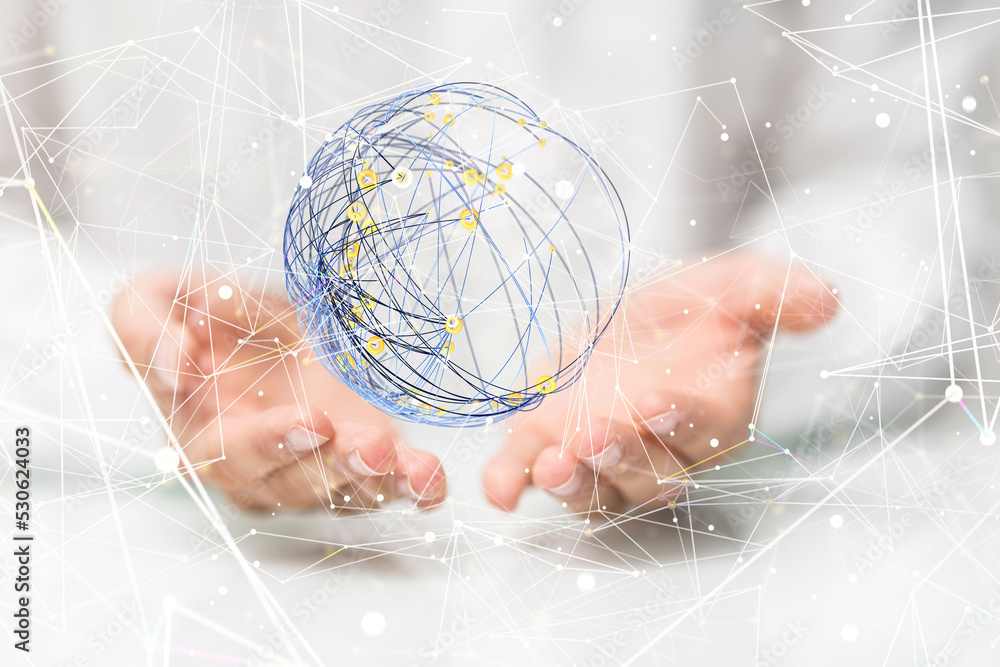 Fototapeta premium the 3d Global Network Of People.