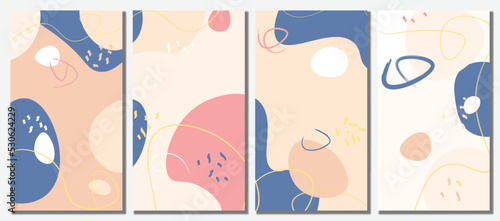 Minimalist abstract hand drawn set background.