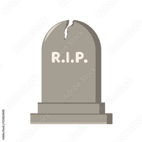 Tombstone Vector. RIP Sign. Gravestone. Spooky Halloween Vector Illustration