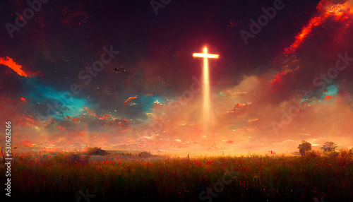 Photo Easter background concept and The crosses sign.