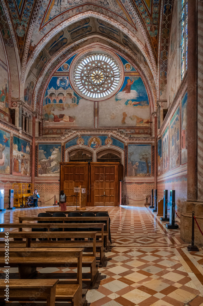 Ancient Papal basilica of San Francesco of Assisi. Art and religion. Black and white Ancient Papal basilica of San Francesco of Assisi. Art and religion. Black and white