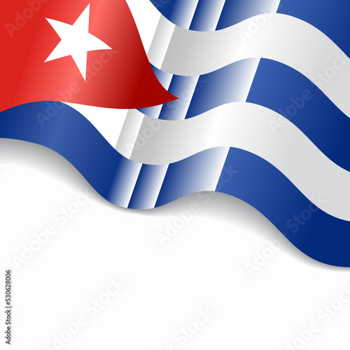 Cuban flag wavy abstract background. Vector illustration.