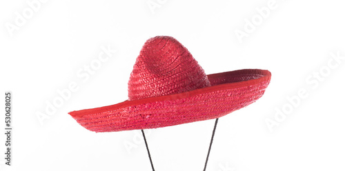 red mexican hat isolated on white background