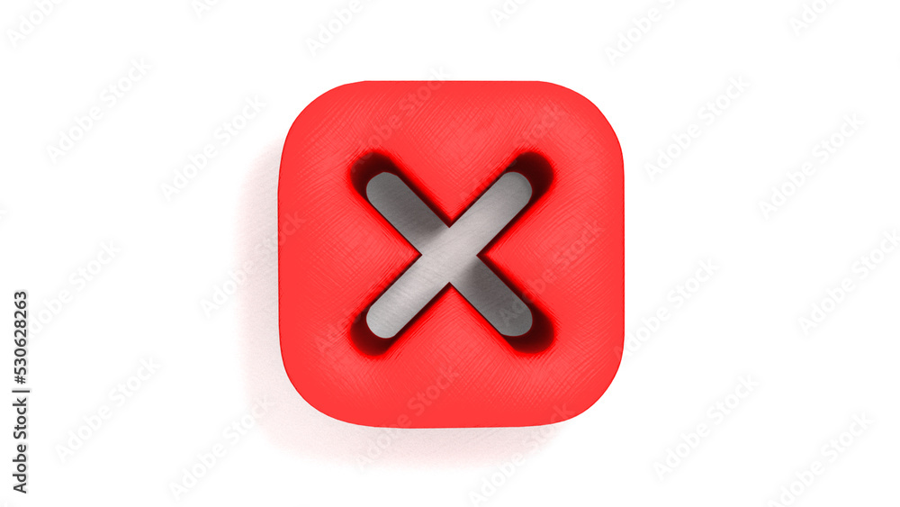 Obraz premium Cancel close button icon 3d illustration rendering 