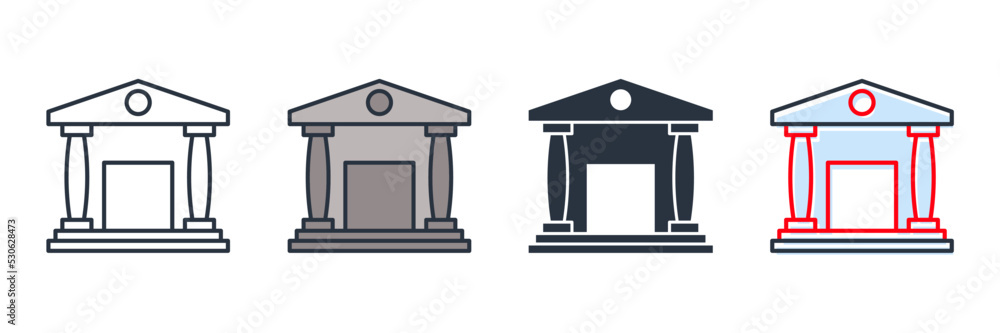 bank building icon logo vector illustration. bank symbol template for graphic and web design collection bank building icon logo vector illustration. bank symbol template for graphic and web design collection