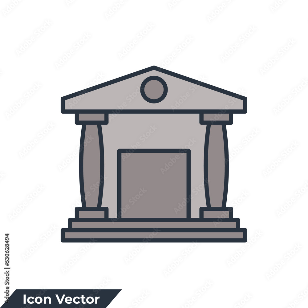 bank building icon logo vector illustration. bank symbol template for graphic and web design collection