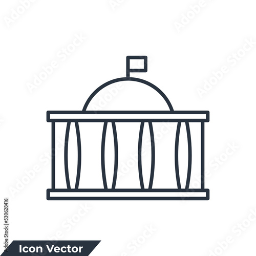 government building icon logo vector illustration. government symbol template for graphic and web design collection