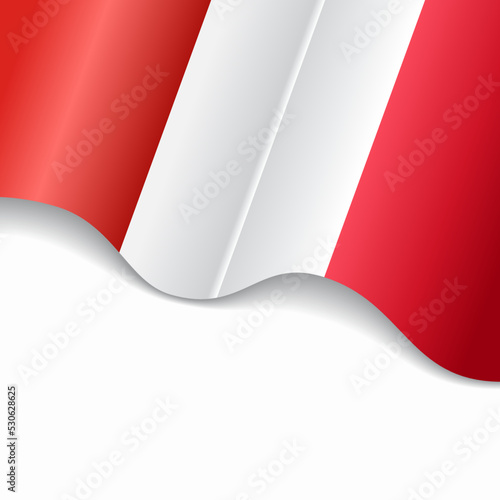 Peruvian flag wavy abstract background. Vector illustration.