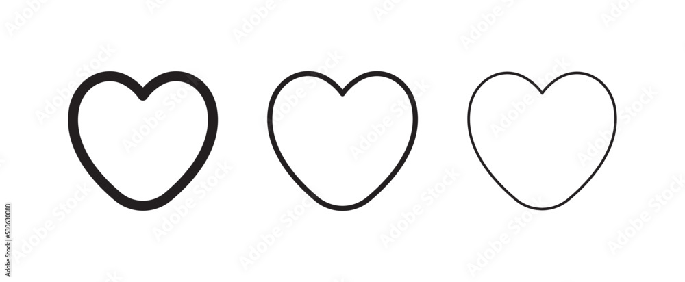 Heart vector icons. Set of love symbols. Isolated pictograms. Valentine's day design elements. Heart vector icons. Set of love symbols. Isolated pictograms. Valentine's day design elements.