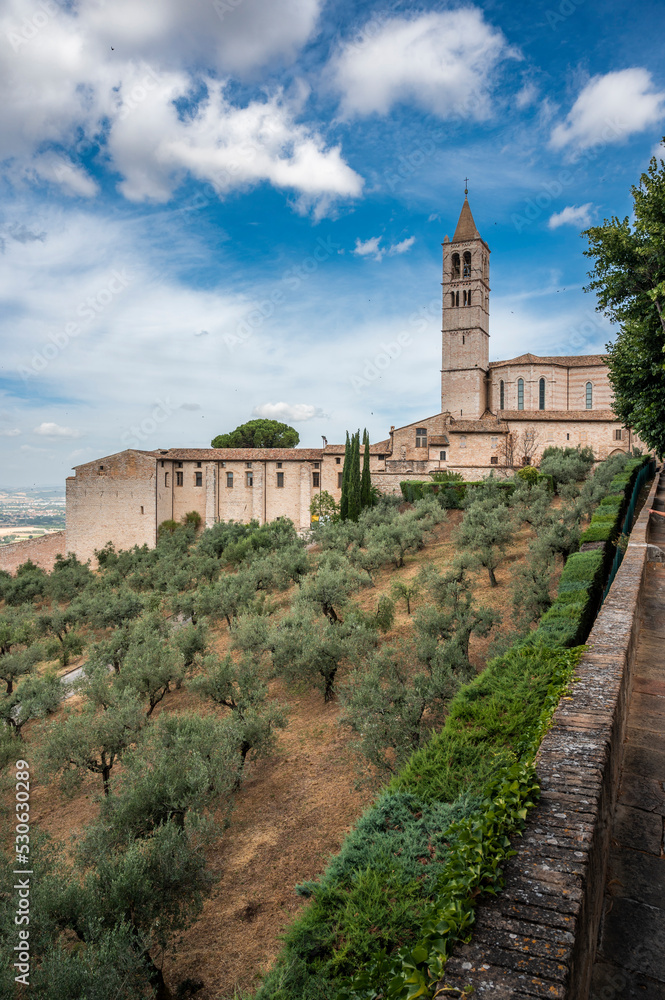 Assisi, a journey through history and religion. The basilica of Santa Chiara