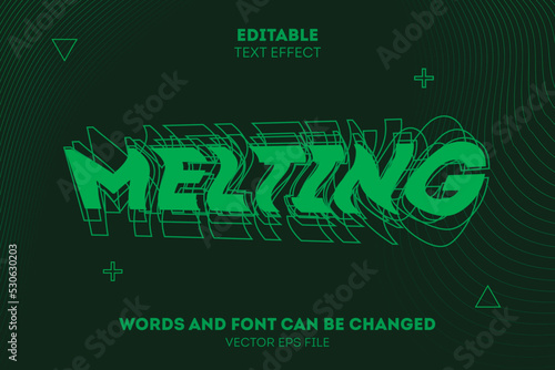 Trendy green editable font