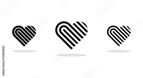 Heart Shape Logo Concept sign icon symbol Element Design Line Art Style. Hearts, Love Vector Collection. illustration logo template