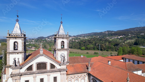 Wallpaper Mural Aerial view of the Monastery of St. Benedict (Sao Bento) in the city of Santo Tirso, Portugal, with the Ave River in the background. Benedictine order. Torontodigital.ca