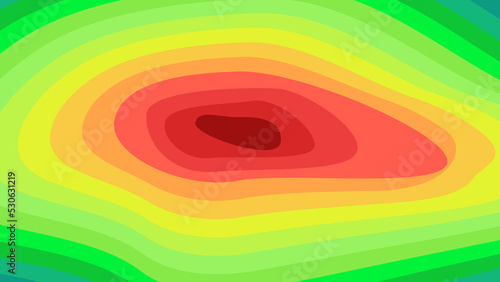 Vector graphic of Color topographic contour map with combination spectrum colors. Topographic map contour with elevation. The stylized height of the topographic contour map in lines, and contours.
