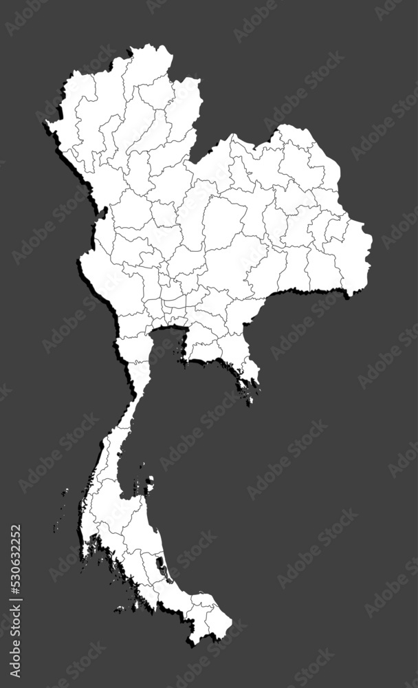 Vector map country Thailand divided on regions Vector map country Thailand divided on regions