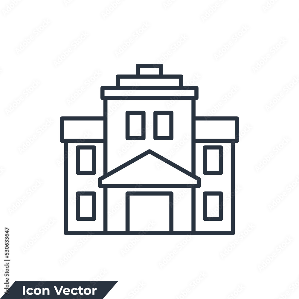 school building icon logo vector illustration. High school symbol template for graphic and web design collection school building icon logo vector illustration. High school symbol template for graphic and web design collection