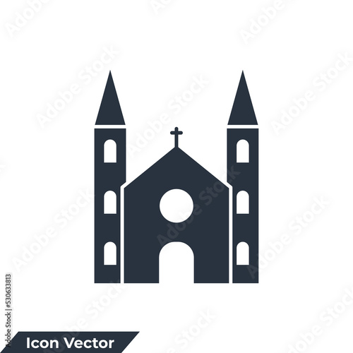 church building icon logo vector illustration. church symbol template for graphic and web design collection