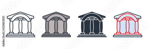 museum building icon logo vector illustration. museum symbol template for graphic and web design collection