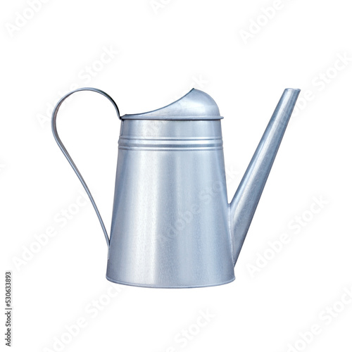 Metal watering can isolated cutout photo