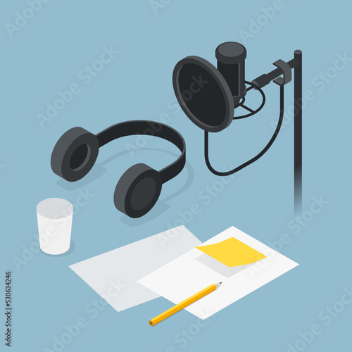 Voice Recording Isometric Illustration