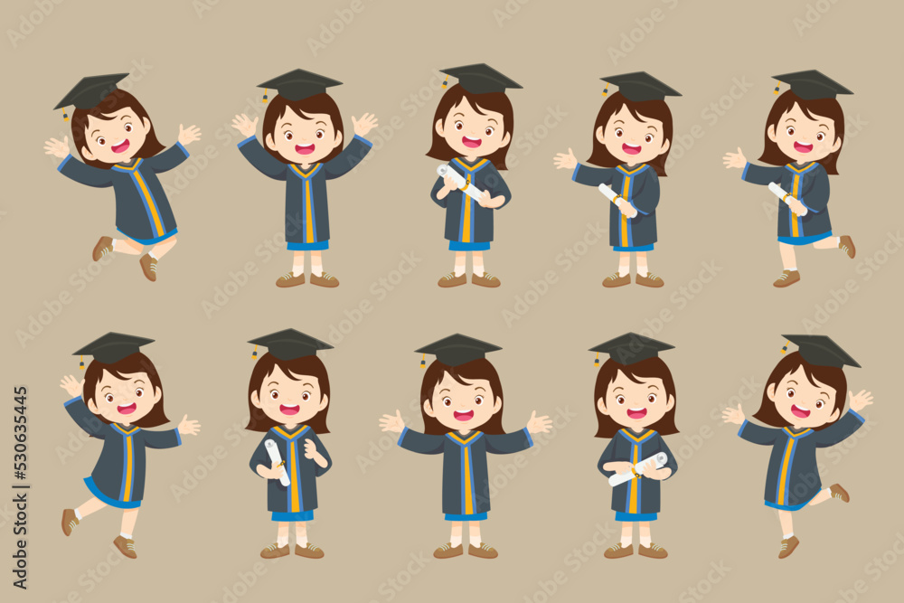 smiling graduate students in graduation gowns holding diplomas smiling graduate students in graduation gowns holding diplomas