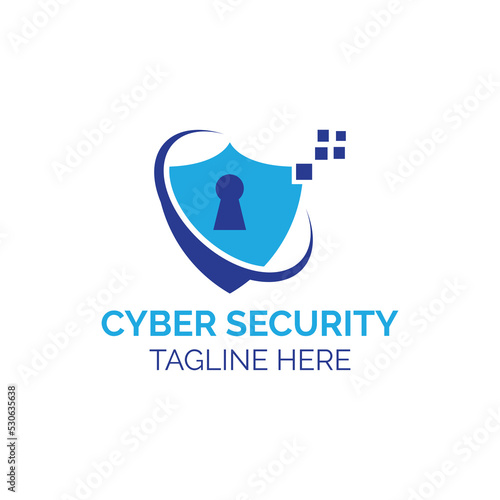 Cyber security concept World  security logo design protect shield logo vector creative logo design.