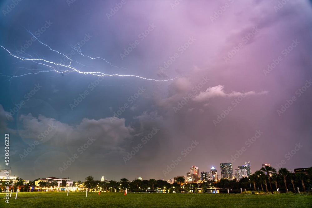 Lightning over Tampa, FL