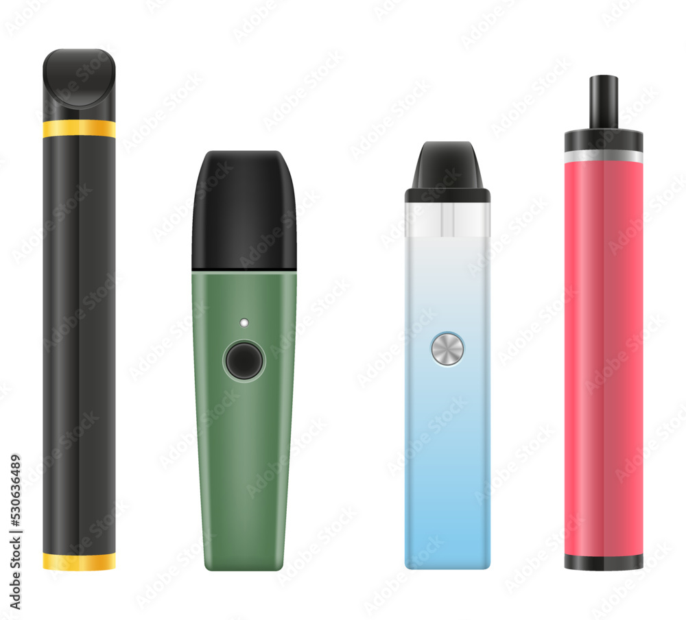 electronic cigarette device smoke vaporizer vector illustration