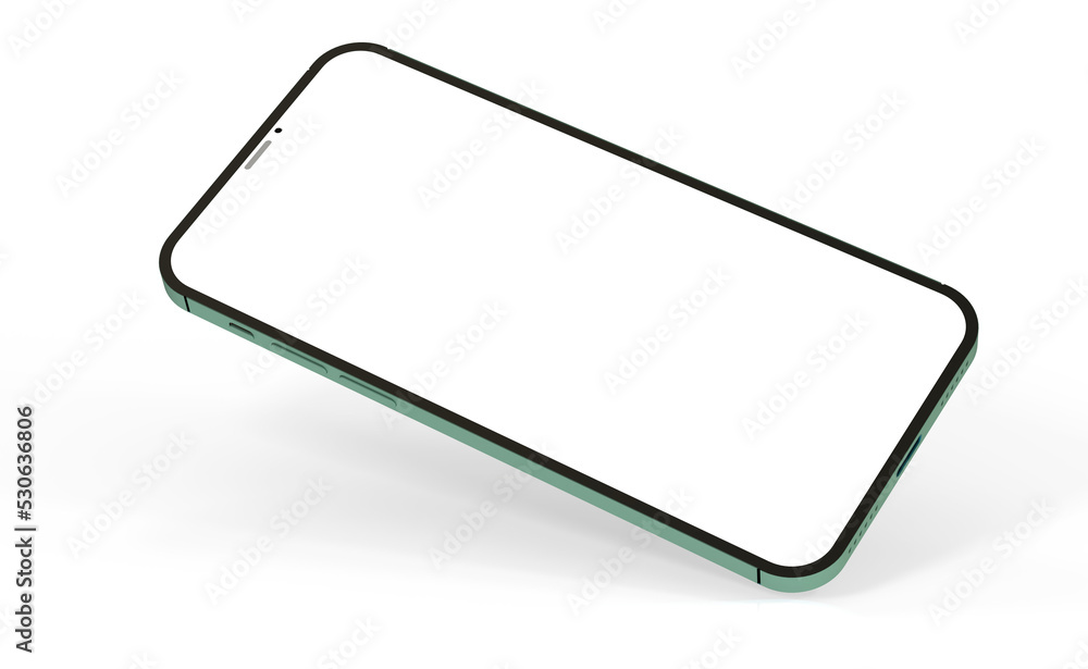 Modern glass smartphone hanging over the table Modern glass smartphone hanging over the table