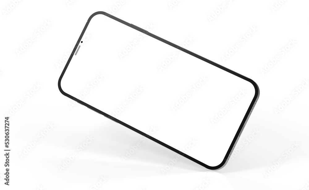 smartphone With Blank Screen in 3d smartphone With Blank Screen in 3d