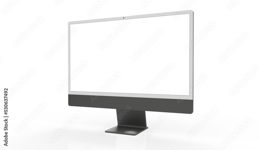 Workspace blank screen desktop computer, Mockup computer Workspace blank screen desktop computer, Mockup computer
