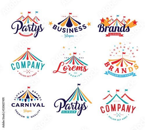 Collection Set of event tent logo design illustrations for Party and Wedding  © blueberry 99d