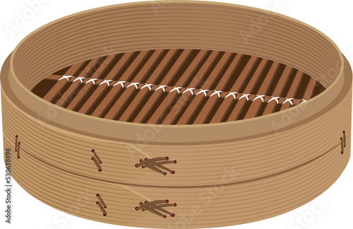 Traditional Chinese style bamboo steamer