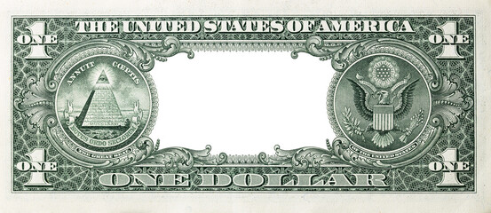 U.S. dollar border with empty transparent middle area