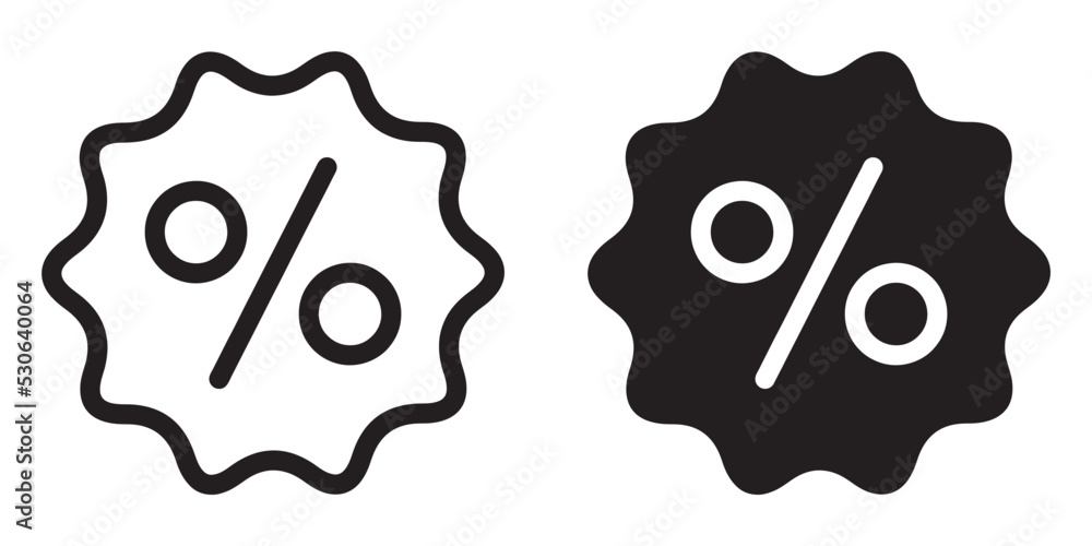 ofvs126 OutlineFilledVectorSign ofvs - sale badge vector icon . percent price tag . special offer . discount . isolated transparent . black outline filled version . AI 10 / EPS 10 . g11464 - obrazy, fototapety, plakaty 