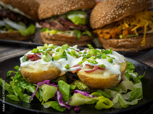 Cheeseburgers on a plate