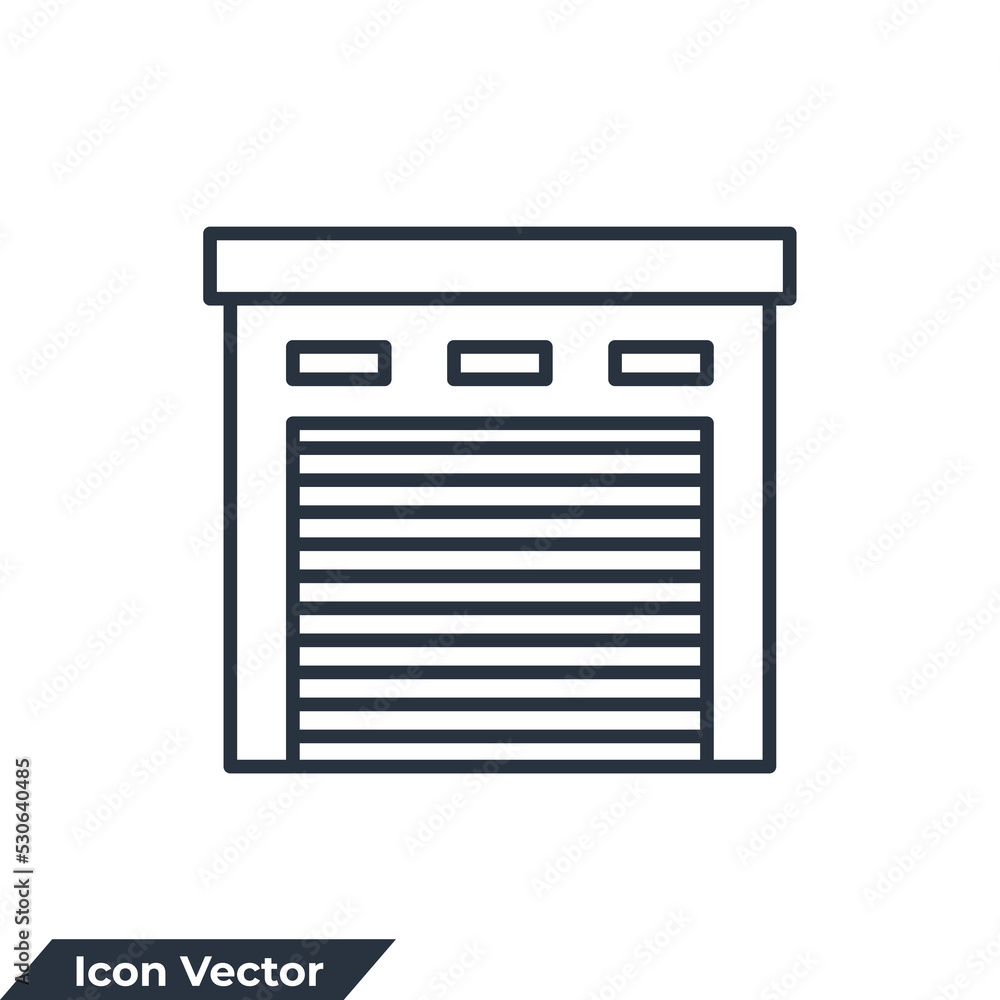 garage building icon logo vector illustration. garage symbol template for graphic and web design collection garage building icon logo vector illustration. garage symbol template for graphic and web design collection