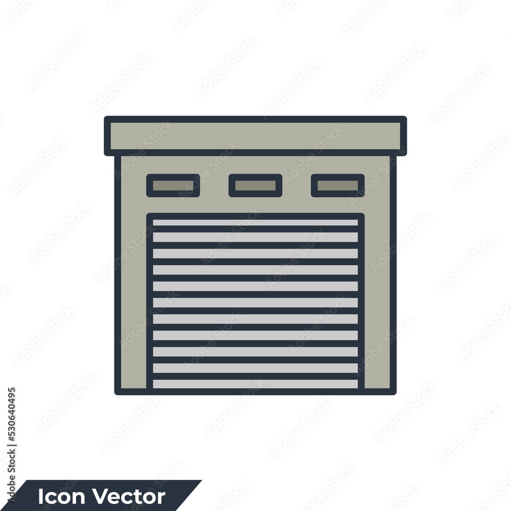 garage building icon logo vector illustration. garage symbol template for graphic and web design collection garage building icon logo vector illustration. garage symbol template for graphic and web design collection