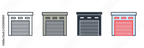 garage building icon logo vector illustration. garage symbol template for graphic and web design collection