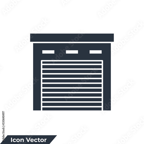 garage building icon logo vector illustration. garage symbol template for graphic and web design collection