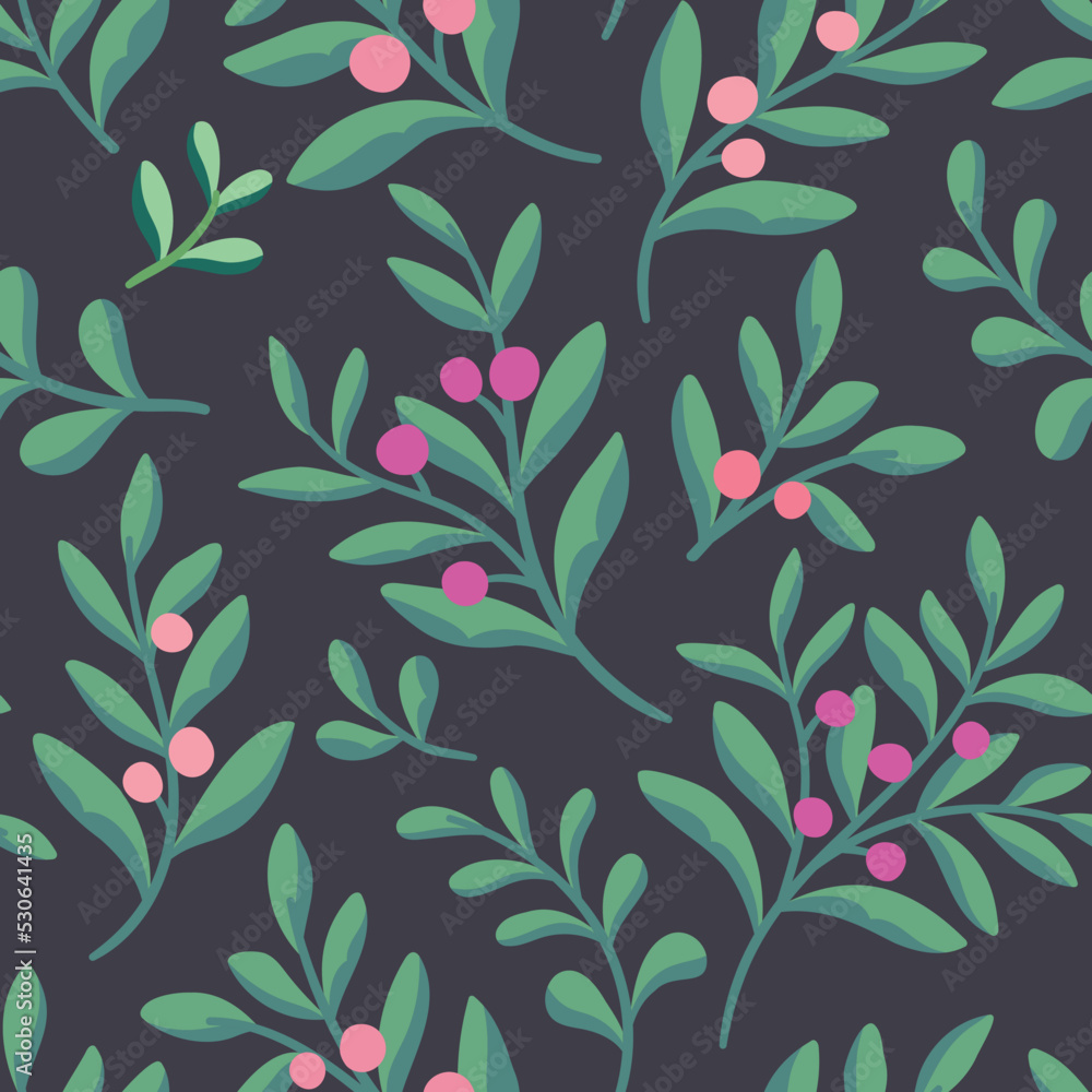 Floral vector seamless pattern. Delicate botanical wallpaper. Repeatable background with leaves and flowers Floral vector seamless pattern. Delicate botanical wallpaper. Repeatable background with leaves and flowers