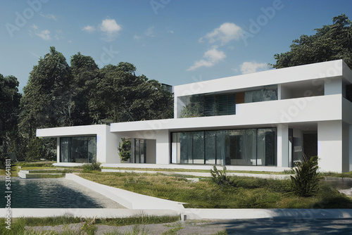 Luxury modern villa, cozy house, real estate © Aquir