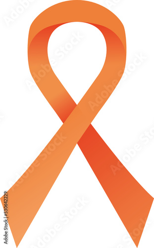 Orange ribbon - leukemia, hunger, Cultural diversity awareness sign