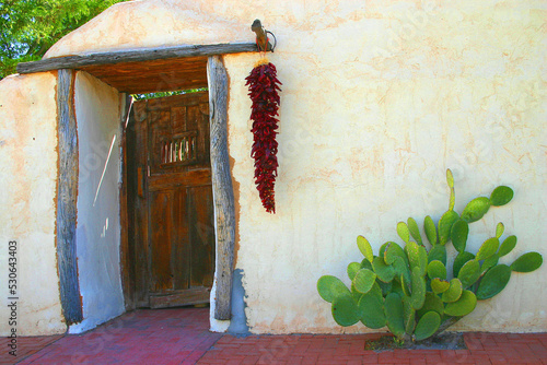 Red chile doorway Mesilla NM photo