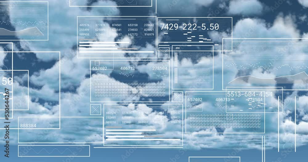 Animation of data processing over clouds Animation of data processing over clouds