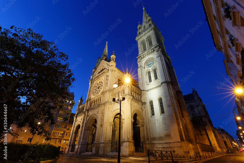 Beautiful Saint-Ambroise church located in French capital Paris. France.