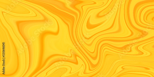 Abstract acrylic yellow or orange liquid marble pattern, oil painted yellow or orange abstract background, swirl wave lines with fluids marble, geometrical wave line liquid marble background.